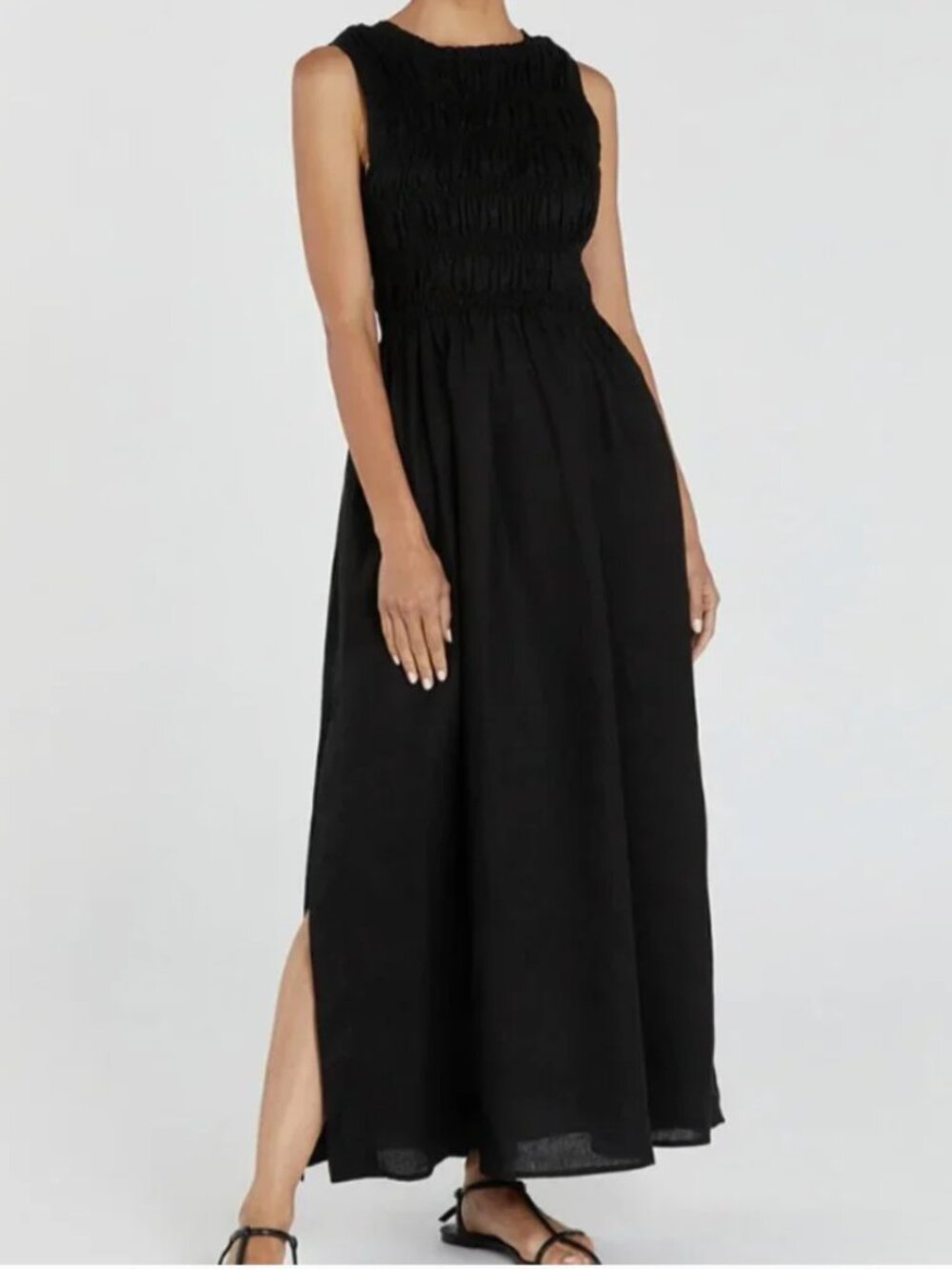 DISSH Lessie Black Linen Maxi Dress